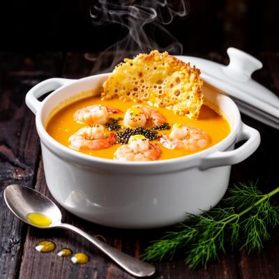 Сливочный Креветочный Суп в Горшочках: Изысканный Рецепт Супа-Пюре с Креветками и Сырной Корочкой