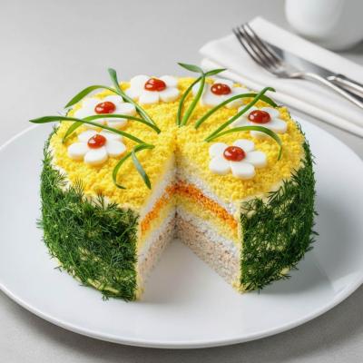 Слоеный салат 8 Марта: пошаговый рецепт с фото - салат-торт