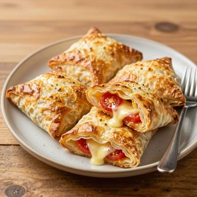 Слоёные конвертики с сыром и помидорами - быстрая выпечка - пошаговый рецепт