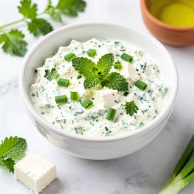 Соус с фетой и зеленью - рецепт для салатов