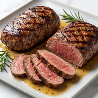 Стейки из свиной шеи в аэрогриле - рецепт с маринадом из горчицы, меда и розмарина. Как добиться сочности.