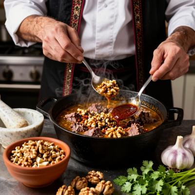 Суп Харчо по-Грузински: Классический Рецепт с Говядиной, Ткемали и Орехами  Пошаговое Приготовление