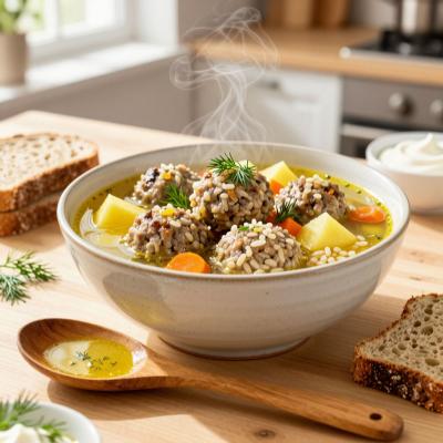 Суп с Фрикадельками: Быстрый и Сытный Рецепт Домашнего Обеда с Рисом и Овощами