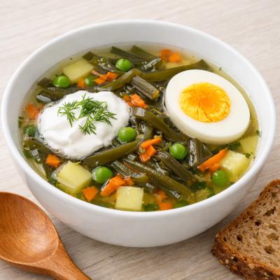 Суп с морской капустой и яйцом: быстрый и полезный обед на одну порцию