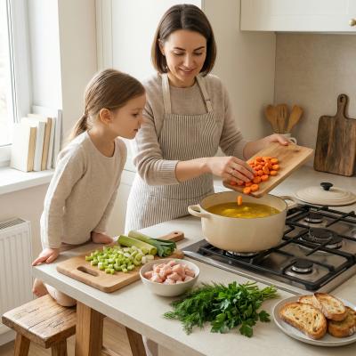 Суп с овощами и курицей: легкий рецепт