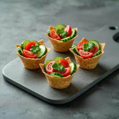 Сырные стаканчики для салата - хрустящая съедобная посуда