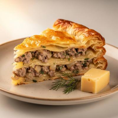 Сырный пирог с мясной начинкой: украинский рецепт