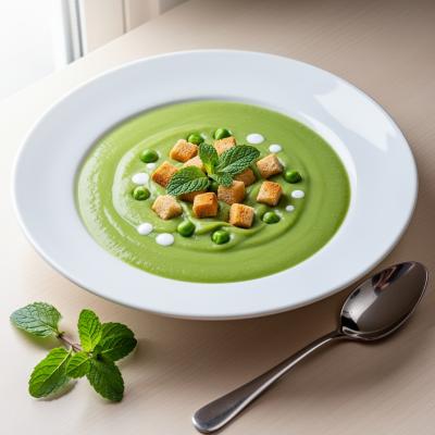 Title: Крем-суп из зеленого горошка: Рецепт весенней свежести за 20 минут.