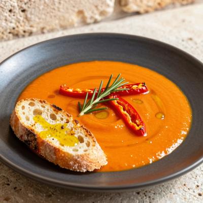 Томатный крем-суп с печеными овощами: легкий диетический рецепт