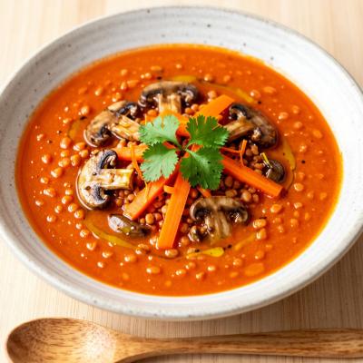 Томатный суп с чечевицей: вегетарианский рецепт с сушеными грибами