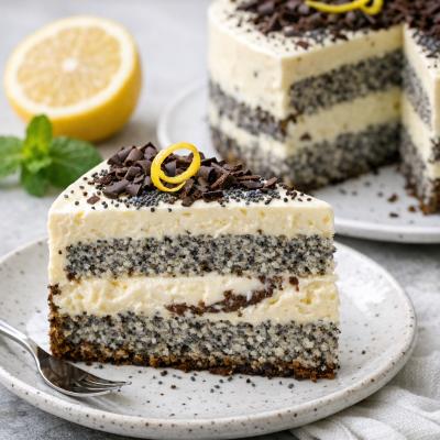 Торт Царица Эстер - нежный маковый торт с цитрусовым кремом