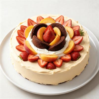 Торт «Цветочек»: шоколадный с фруктами