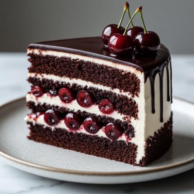 Торт Пьяная вишня - классический рецепт с коньяком и шоколадным бисквитом