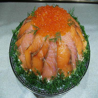 Торт-салат из морепродуктов