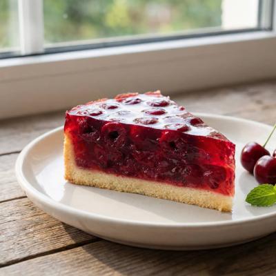 Творожный пирог с вишней - рецепт с желатином