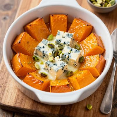 Тыква с голубым сыром и фисташками - запеченная тыква - пошаговый рецепт