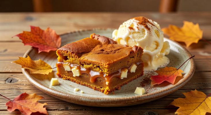 Тыквенные пирожные с шоколадом и карамелью - осенний десерт