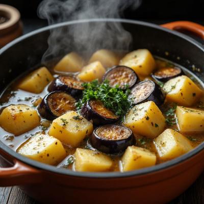 Вегетарианское жаркое в горшочках - рецепт с картофелем и баклажанами в духовке