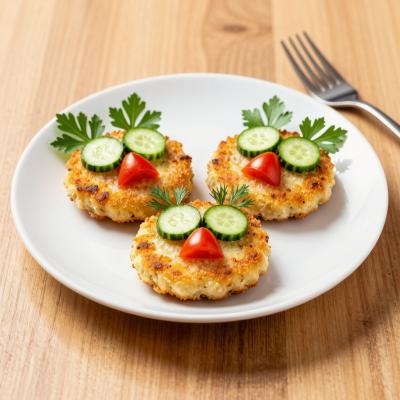 Веселые котлетки из рыбы - детское блюдо с овощами - пошаговый рецепт