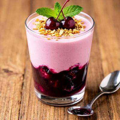 Вишневый десерт с миндалем в сливочном соусе - пошаговый рецепт с медом