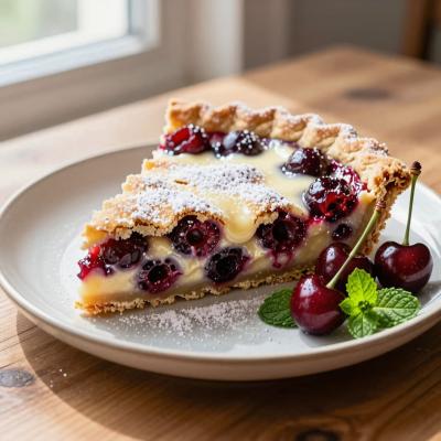 Вишнёвый пирог из песочного теста - классический рецепт