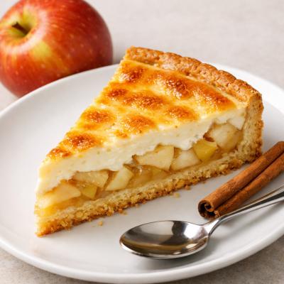 Яблочный пирог со сметанной заливкой - простой рецепт