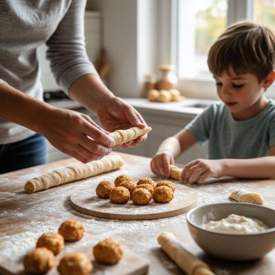 Закуска «Клубок Ниток» из Куриного Фарша в Слоеном Тесте: Веселый и Вкусный Рецепт для Всей Семьи