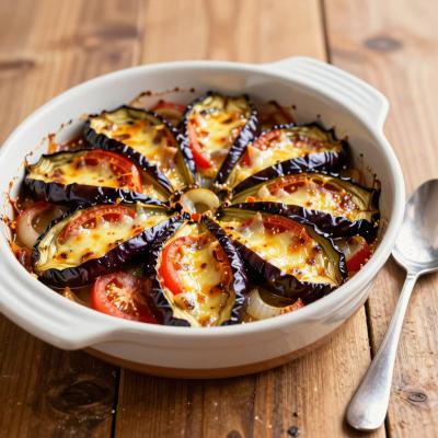 Запеченные баклажаны Дамский веер с сыром и помидорами - пошаговый рецепт