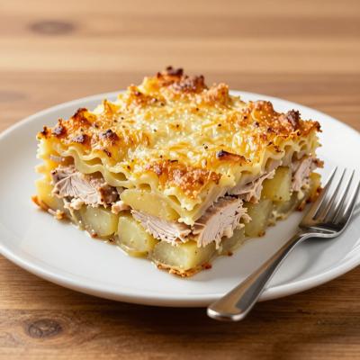 Запеченный под сыром картофель с филе индейки - пошаговый рецепт в духовке