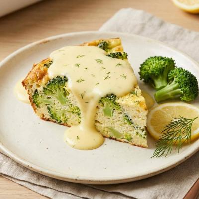Запеканка из брокколи под лимонно-сливочным соусом